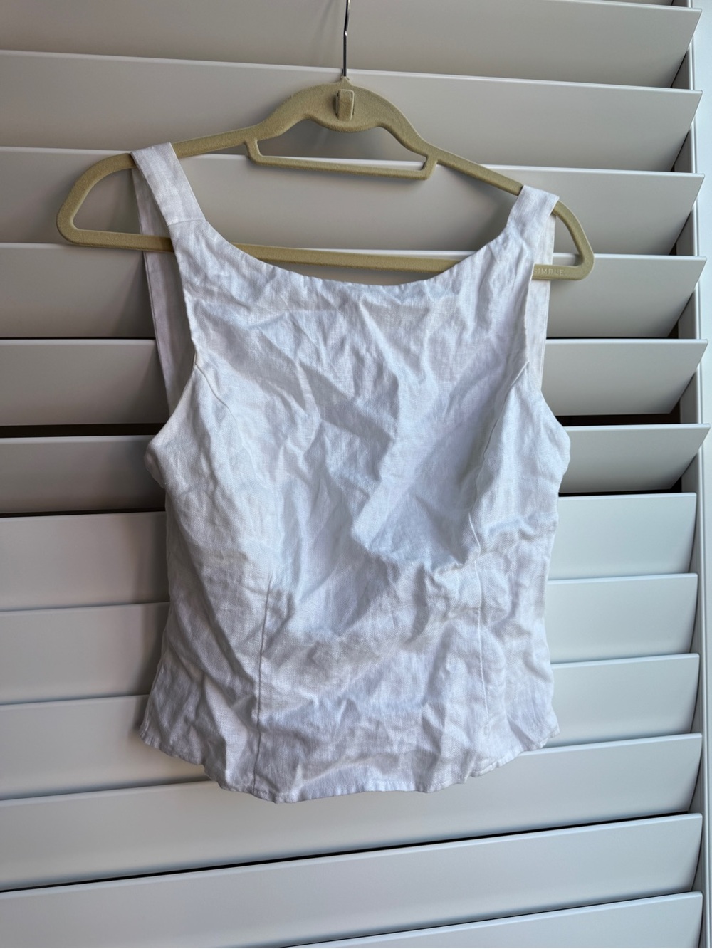 Reformation White Square Neck Tank Top